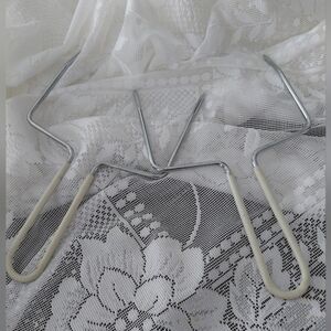 Vintage Metal and Cream Handled Meat Forks